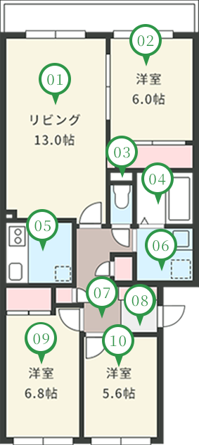 ヴィラローゼ福住の間取図